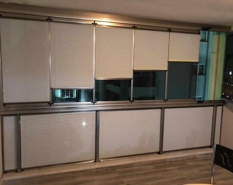 PLİSE PERDE  VE CAM BALKON  ÇALIŞMAMIZ.....